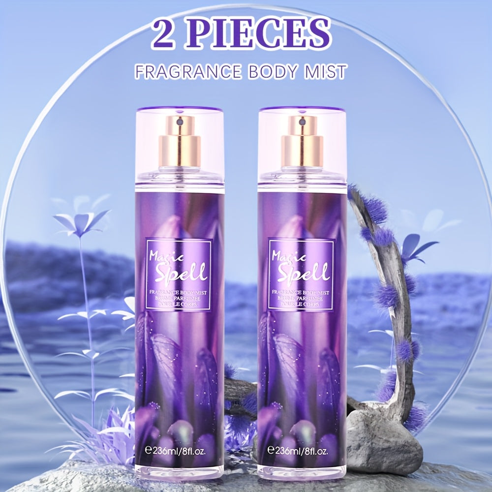 Body & Hair Fragrance Mist for Women 2PCS Set - Perfume Spray 8 fl oz, Fruity Floral Scents Peach Pear Cherry Blossom — image