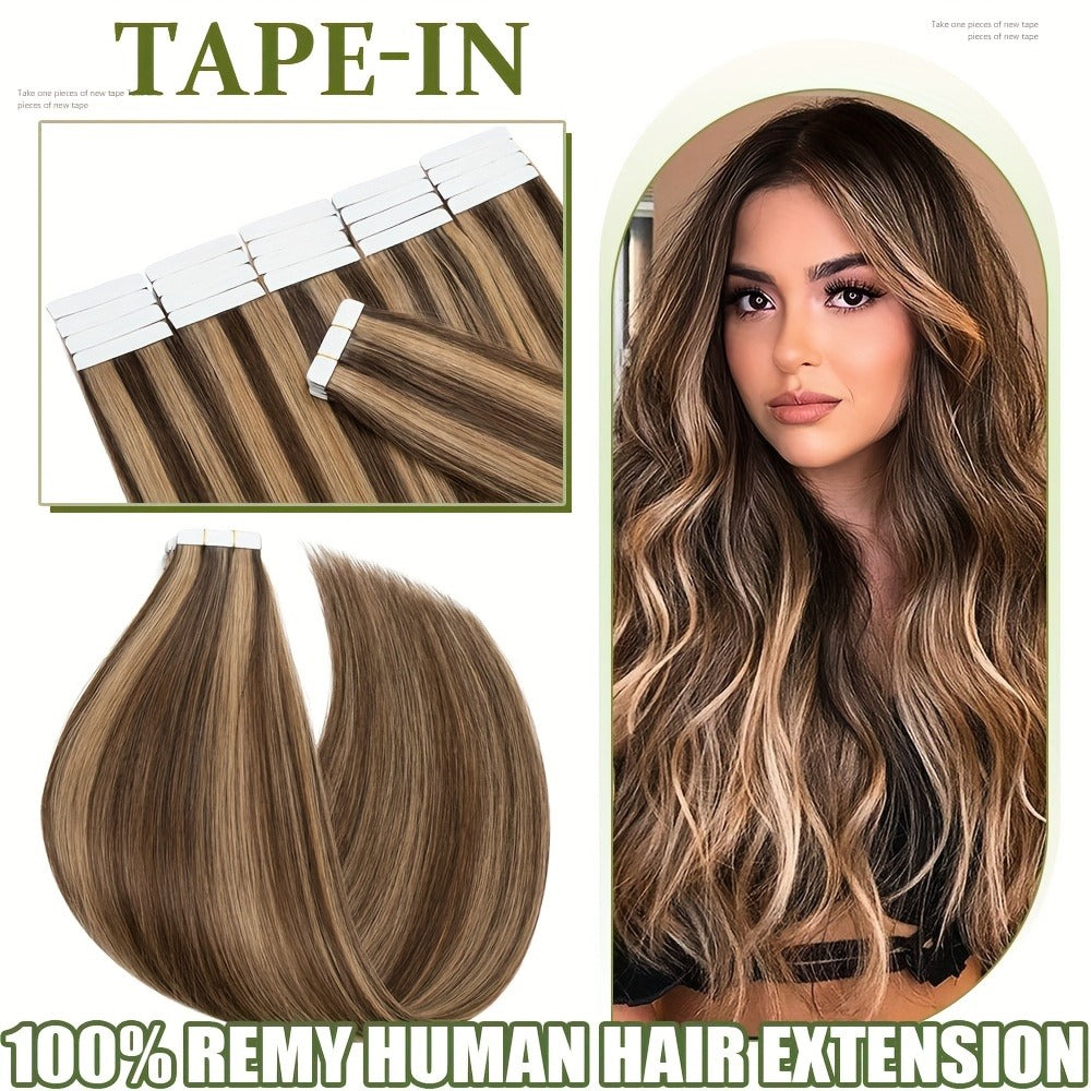 Hair Extensions Straight Brazilian Remy Human Hair Tape-In Set with 10 Pieces, 12–24-Inch Lengths and 11 Colors — image 9