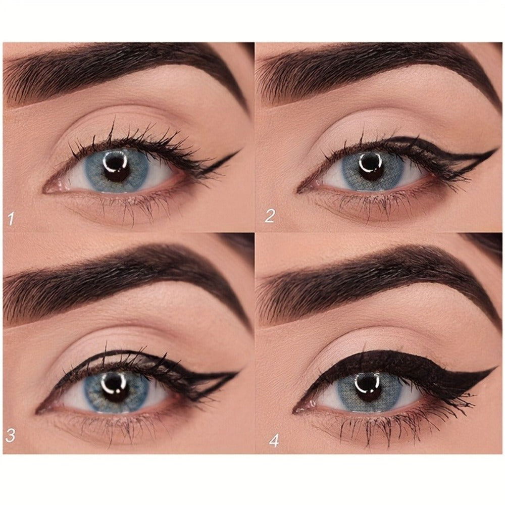 Compact Matte-Look Black Cone-Tip Eyeliner Set with Three Twist-Up Sticks in Black and Gold Cases — image 7