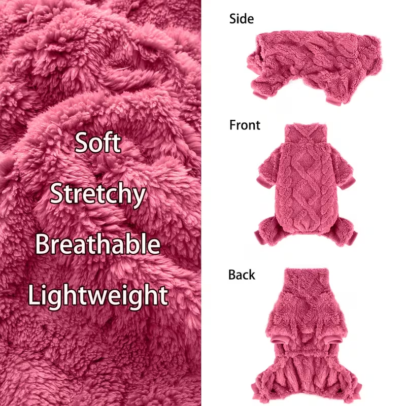 Fleece Dog Turtleneck Jumpsuit with Six Colors, Four-Leg Cut and XXS–M Sizes for Small Pets — image 10