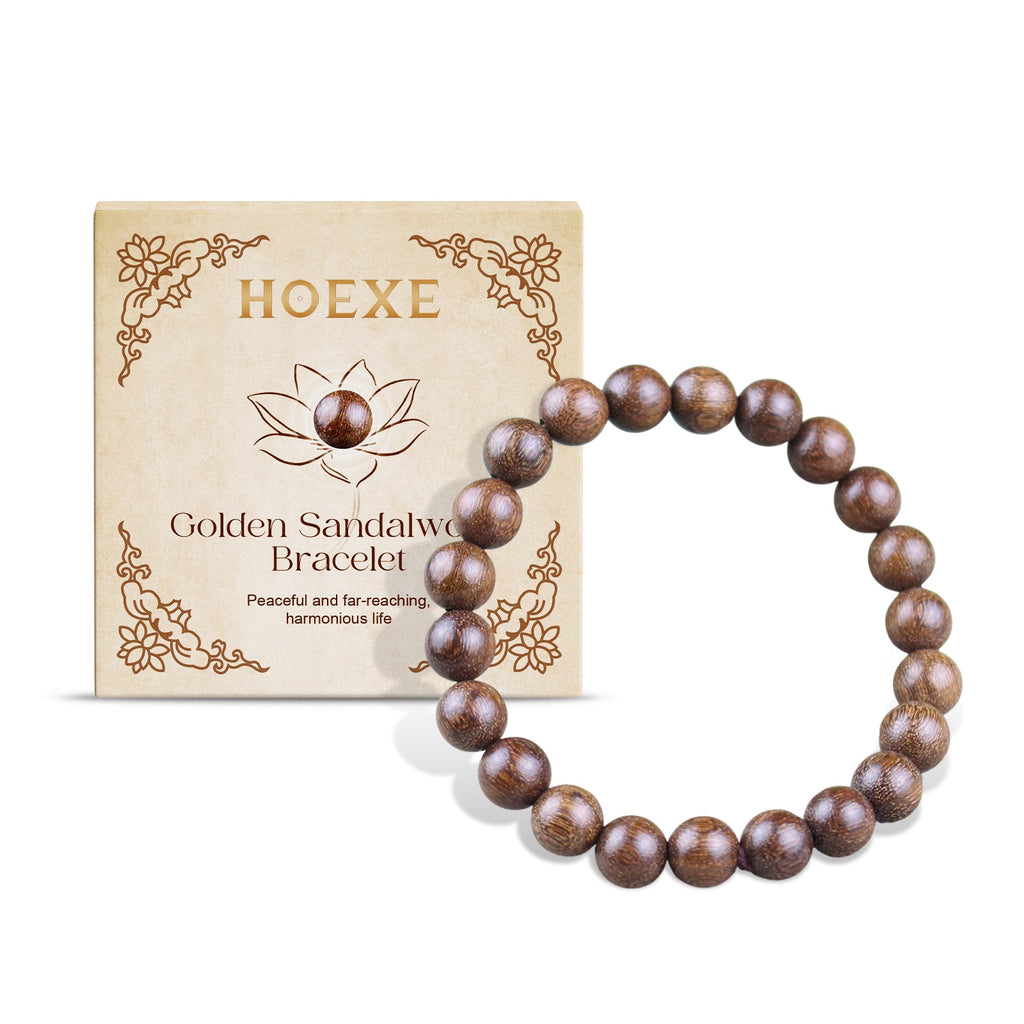 Gold Wire Sandalwood Bead Hand Daily Wear Decoration Simple Fashion 100 With Decorative Wooden Bead Bracelet - V.I.P Digital Presence
