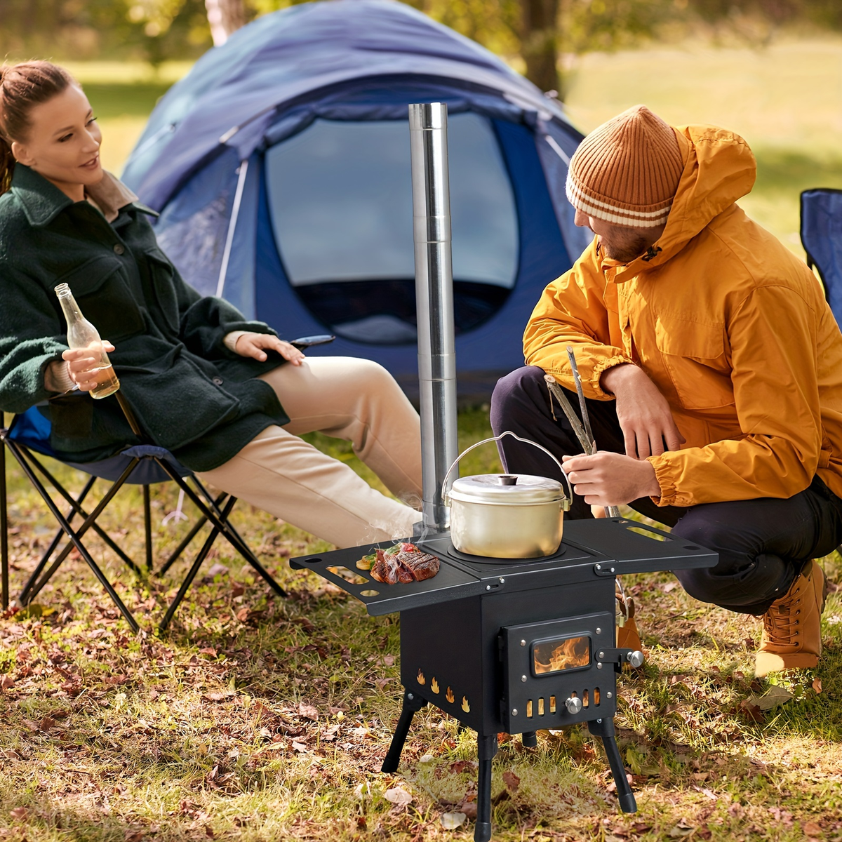 Tent Wood Stove Portable for Garden, Patio and Yard Use, with the Listed Configuration, for Everyday Use and Organized Storag