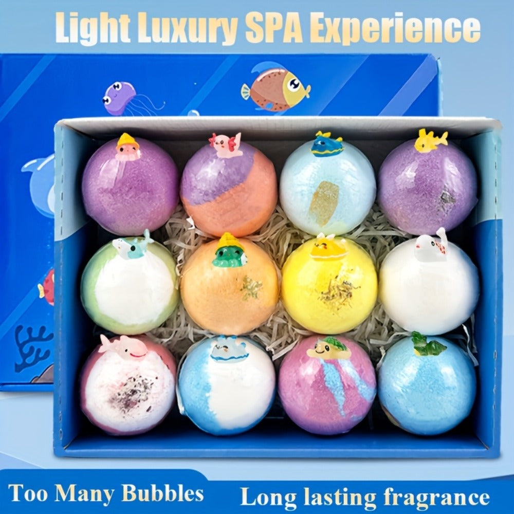 Bath Bombs with Surprise Inside Ocean Bath Ball Set, Rich Foam Lavender Essential Oil Fizzy Bath Bombs Gift — image 2