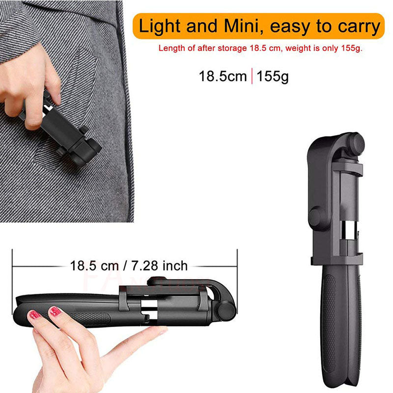 Bluetooth Selfie Stick Tripod - Universal Live Streaming Triangle Bracket