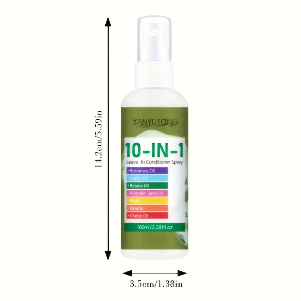 10-in-1 Hair Treatment Spray 100ml with Argan Oil Batana and Rosemary - Anti-Breakage Split for Bath Time, Home Spa and Perso
