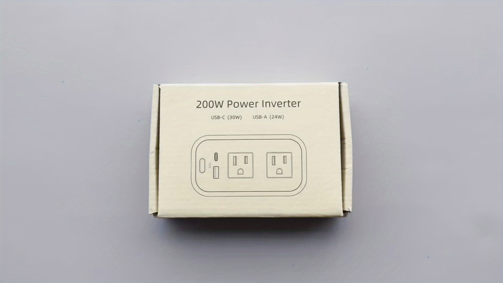 White-and-Black 200W Car Power Inverter with Two AC Outlets, 30W PD USB-C and 24W QC3.0 Ports — image 9