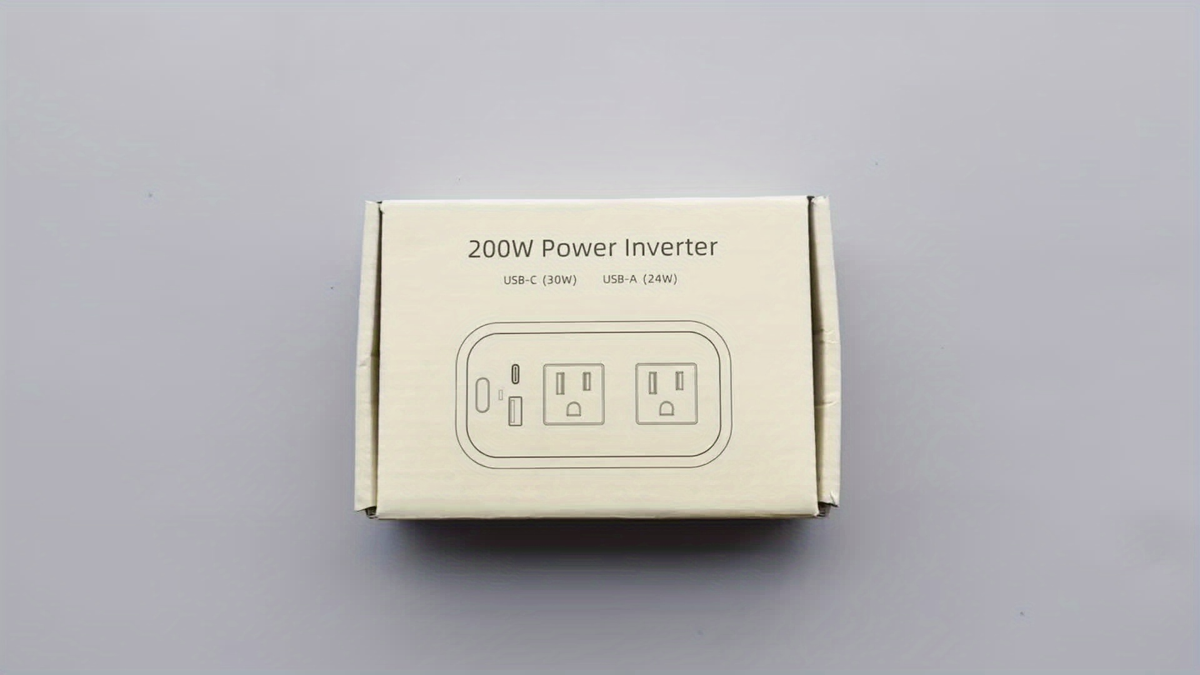 White-and-Black 200W Car Power Inverter with Two AC Outlets, 30W PD USB-C and 24W QC3.0 Ports — image 9