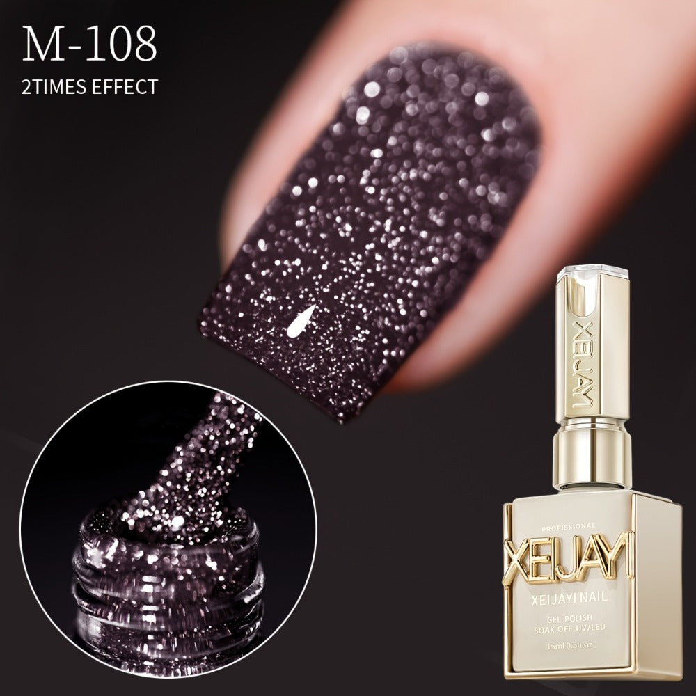Gel Nail Polish 5-Color Broken-Stone Glitter Set in 0.51oz Bottles with Sparkling Finish and UV/LED Soak-Off Cure — image 18