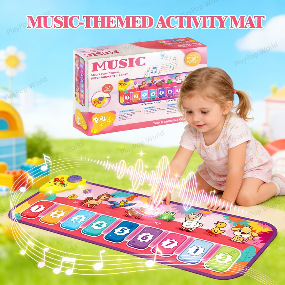 Kids Piano Mat Farm Animal, Musical Play Mat for Babies & Toddlers, Sensory Dance Keyboard Touch Blanket — image 2