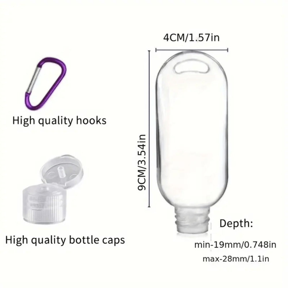 TSA Approved Travel Bottles with Keychain Leakproof Refillable Squeeze Containers 50-Pack Clear Plastic 1.7oz 50ML for Toilet