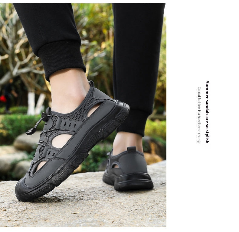 Summer Beach Hole Wading Rotating Button Sandals Men's Casual Shoes