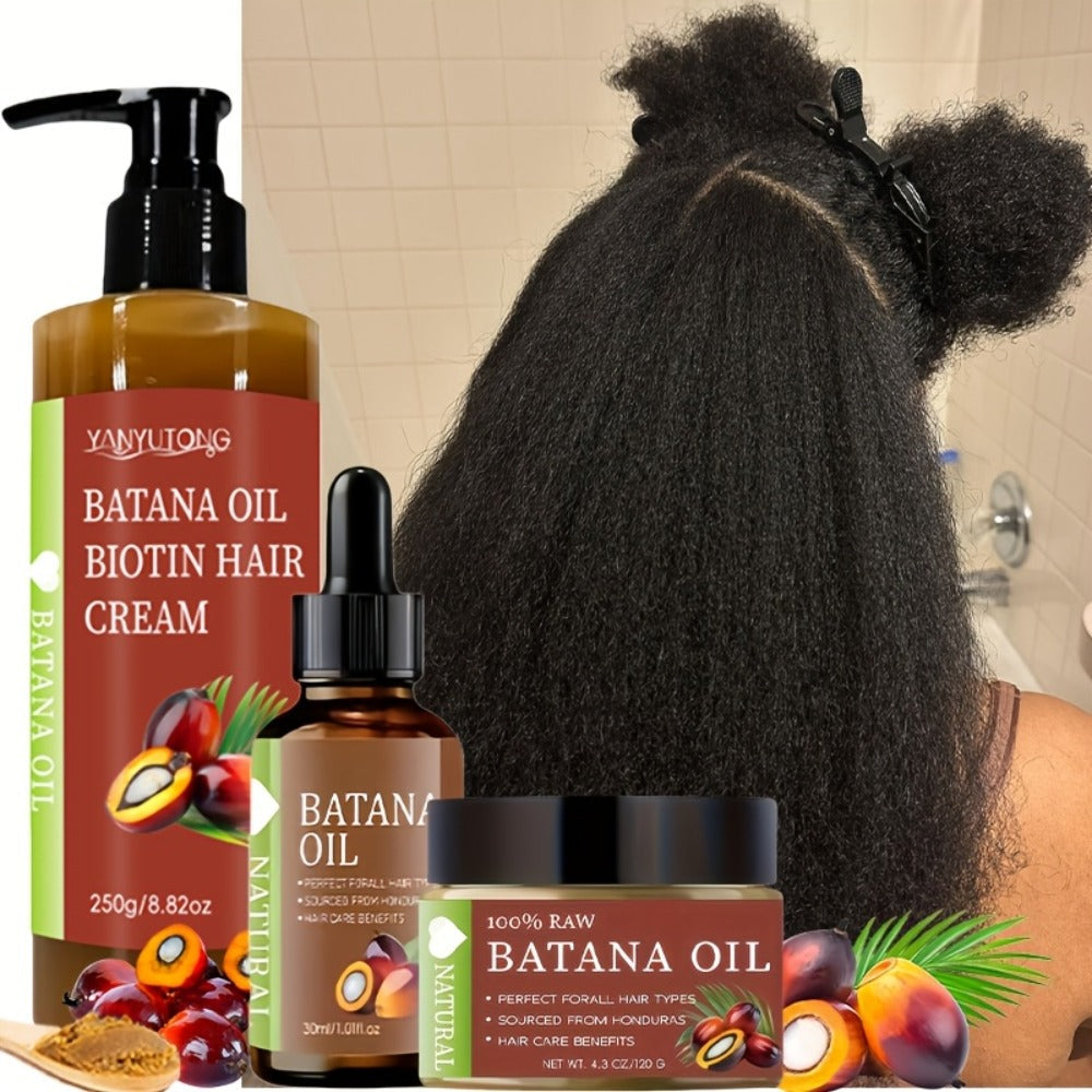Batana Oil Set 3-Piece from Honduras - Dr. Sebi Cold Pressed Unrefined Batana Oil with Hair Mask & Essence — image 8