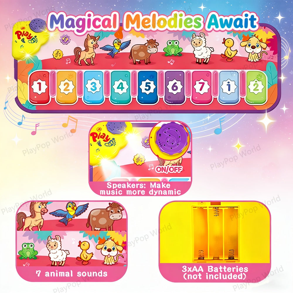 Kids Piano Mat Farm Animal, Musical Play Mat for Babies & Toddlers, Sensory Dance Keyboard Touch Blanket — image 13