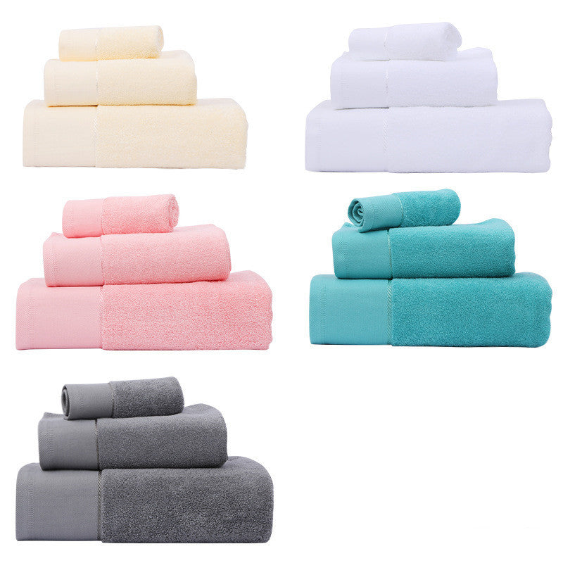 Cotton Bath Towel 3 Piece Gift Set - Water Absorbing Towels