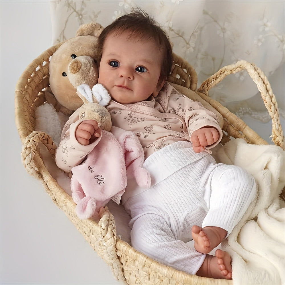 Reborn Doll, 19-Inch Full Silicone-Vinyl Figure with Poseable Limbs, Hand-Tied Hair and Accessory Set — image 3