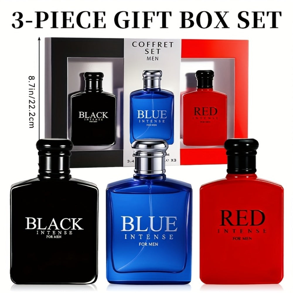 Cologne Gift Set for Men 3 Piece EDT Spray Absinthe Lemon Sage Eau de Toilette Mini 1oz for Bath Time, Home Spa and Personal 