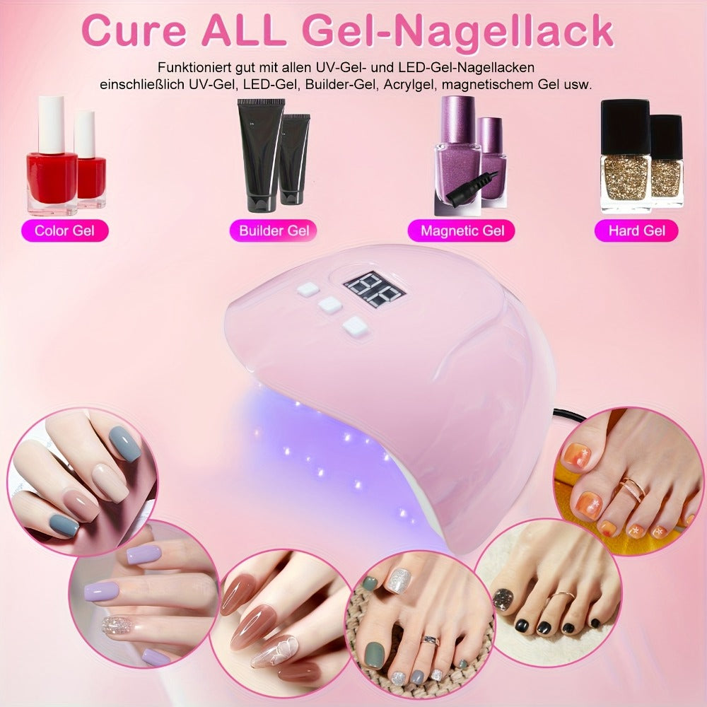 Complete Acrylic Nail Kit with Drill & UV Light for Beginners – Full Starter Set Everything Included for Nail Extensions Scul