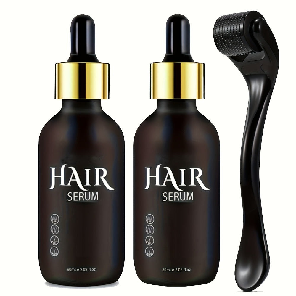 Hair Growth Serum Kit with Derma Roller, Anti Hair Loss Follicle Stimulating Scalp Treatment Essence — image 3