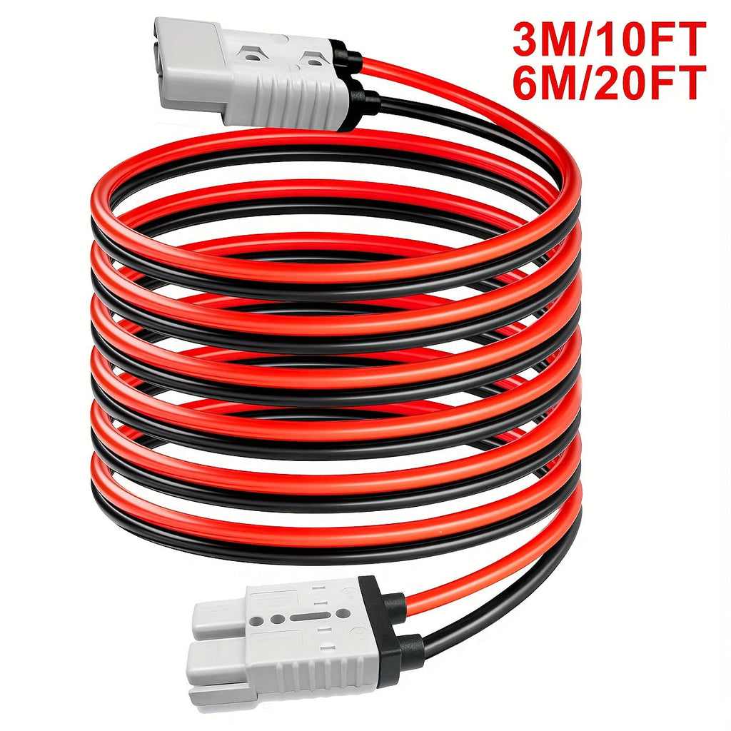 SB50 Anderson Connector Plug with 10FT Wire – Double SB50 Battery Harness Cable for RV, Winch, Trailer, Golf Cart & Electric 