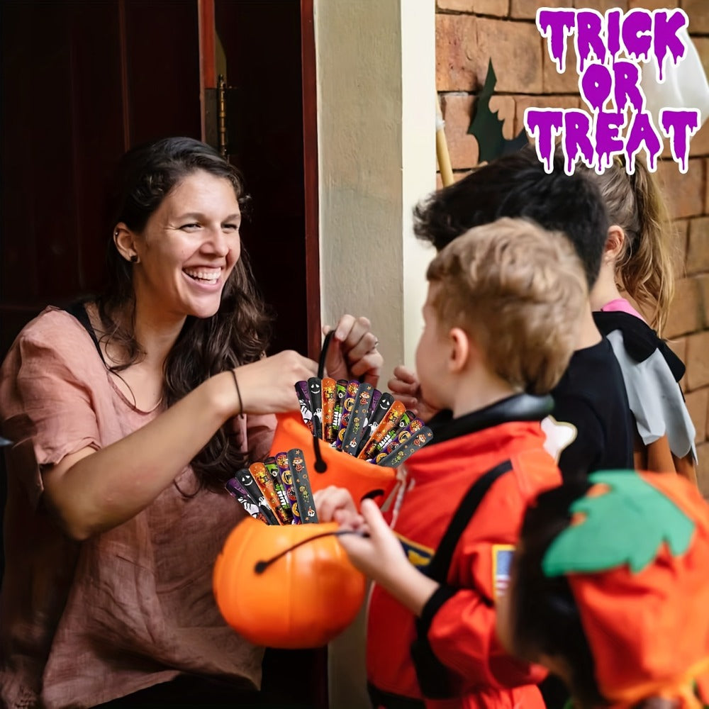 Halloween Slap Bracelets Bulk for Kids, 54/100PCS Halloween Party Favors for Boys & Girls, Spooky Bag Stuffers — image 8