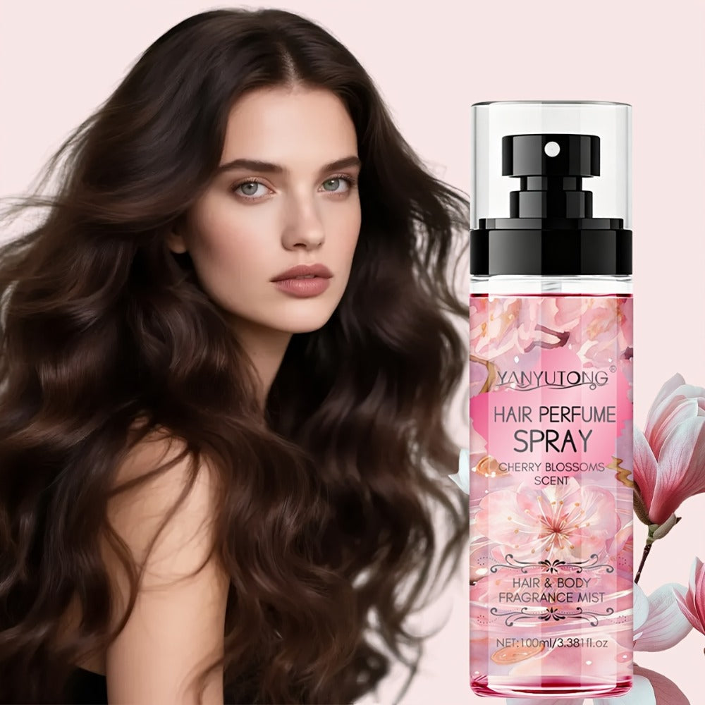Hair Perfume Mist Cherry Blossom Scent 100ml - Fragrance Non-Greasy No-Wash Aromatic Hair for Bath Time, Home Spa and Persona