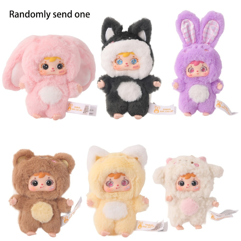 Kawaii Plush Keychain Charm, Cute Pet Healing Doll Rabbit Bear Stuffed Animal Bag Pendant, Random Style — image 4