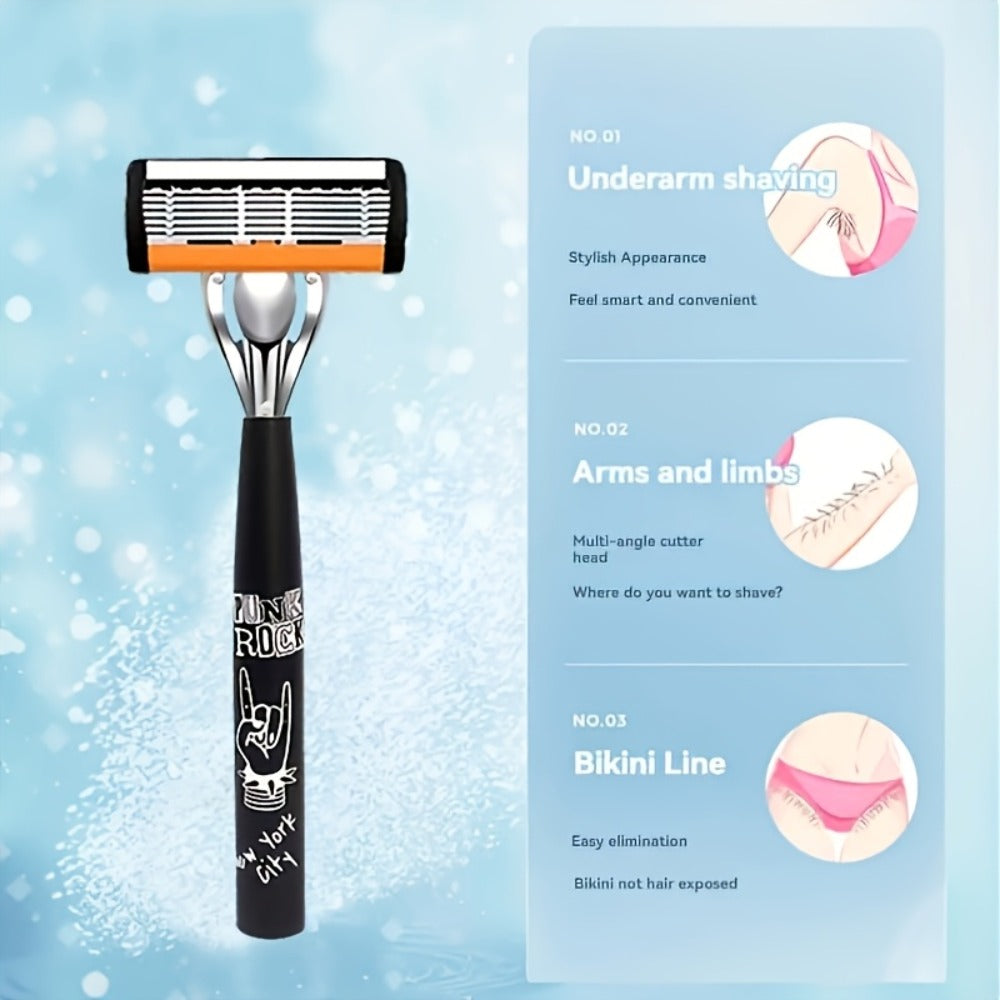 Safety Razor Kit 2 Handles 72 Double Edge Replacement Blades – Classic Wet Shaving Razor Set with Non-Slip Ergonomic Grip for
