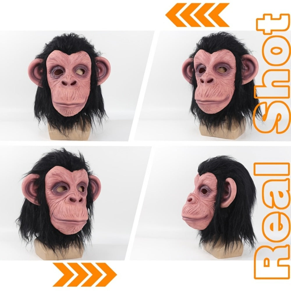 Costume Accessories Full-Head Gorilla Mask with Two Latex Animal Face Styles for Costume Wear — image 9