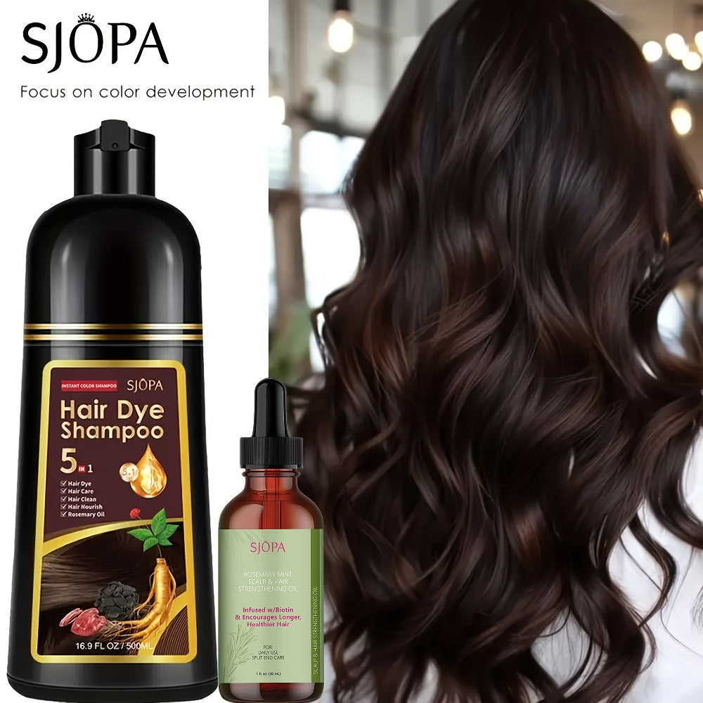Hair Color Shampoo, SJOPA 5-in-1 16.9oz Bottle-and-Dropper Presentation with 12 Color Options — image 11