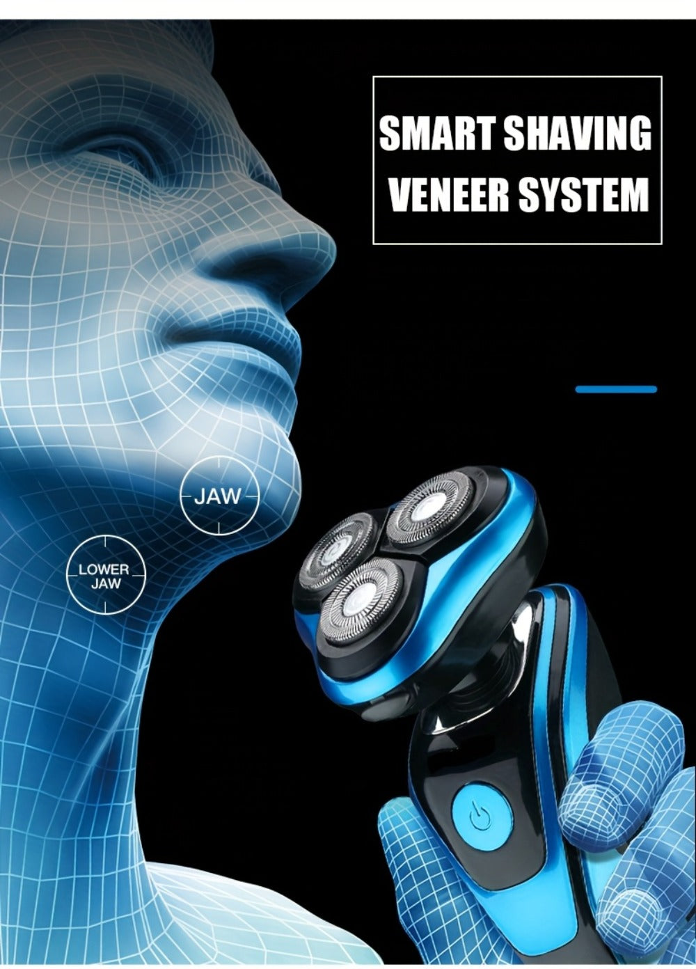 Electric Shaver 3-in-1 Floating-Blade Kit with Nose and Sideburn Trimmers, USB Charging and Digital Display — image 10