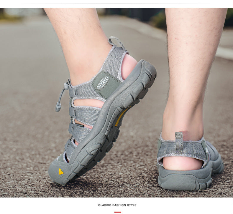 Men's Thick Bottom Toe Cap Beach Upstream Plus Size Outdoor Casual Shoes