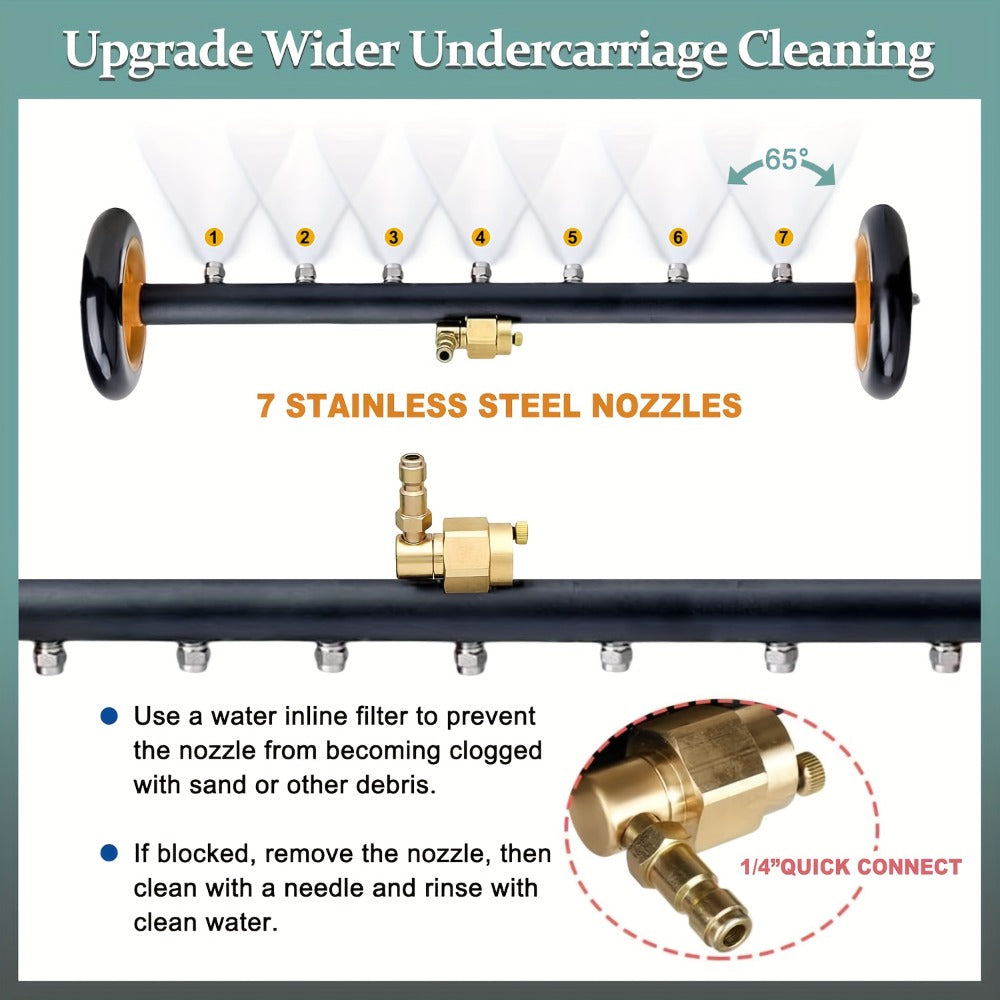 Undercarriage Cleaner with 4000 PSI Rating, Seven Nozzles, Rolling Bar and Three Extension Wands — image 5