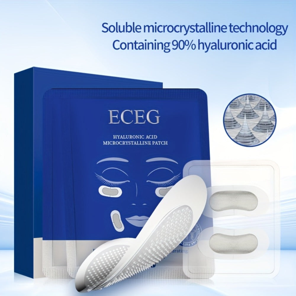 Hyaluronic Acid Microneedle Eye Patches Dissolving Under Eye Nasolabial Fold Anti-Wrinkle Overnight Skin Care Treatment 6 Pai