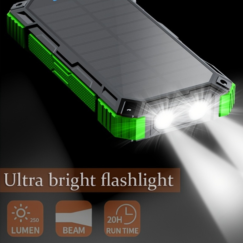 Solar Charger Power Bank 49880mAh Portable Solar Panel Battery Pack Dual USB LED Flashlight for an Everyday Personal Care Rou