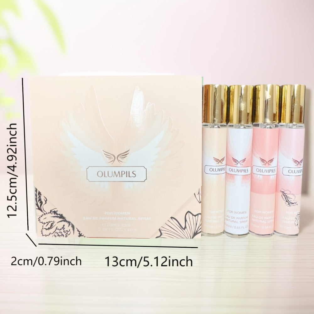 Perfume Gift Set MYSTICAL Four 20ml Eau de Parfum Spray Bottles with Gold Caps in Pink Floral Box — image 9