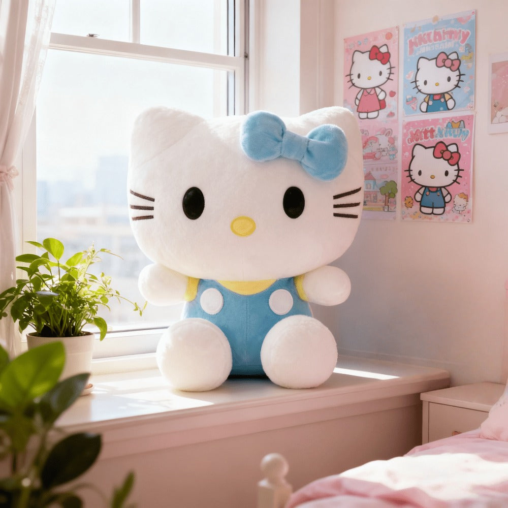 Plush Toy Bow-Wearing Cat Character Doll with Red, Pink or Blue Color Options and Soft Fabric — image 9
