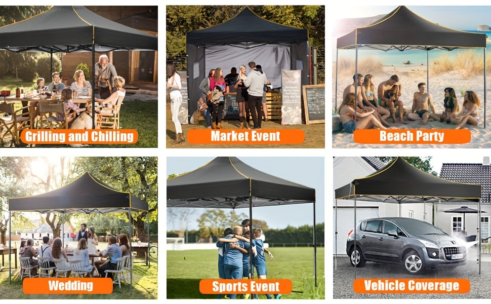 10x10ft Pop-Up Canopy Tent with Four Removable Sidewalls, Mesh Windows and Five Color Options — image 14