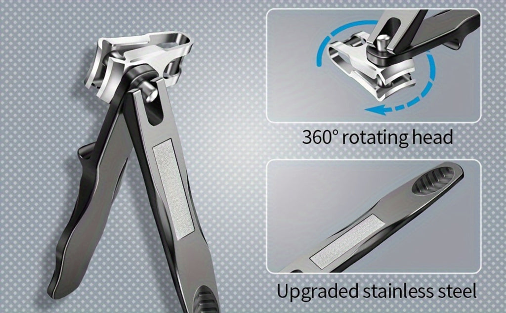 Heavy Duty Toenail Clippers Set 3 Piece for Thick Nails – Wide Jaw Stainless Steel Straight & Angled Nail Clipper with Nail F