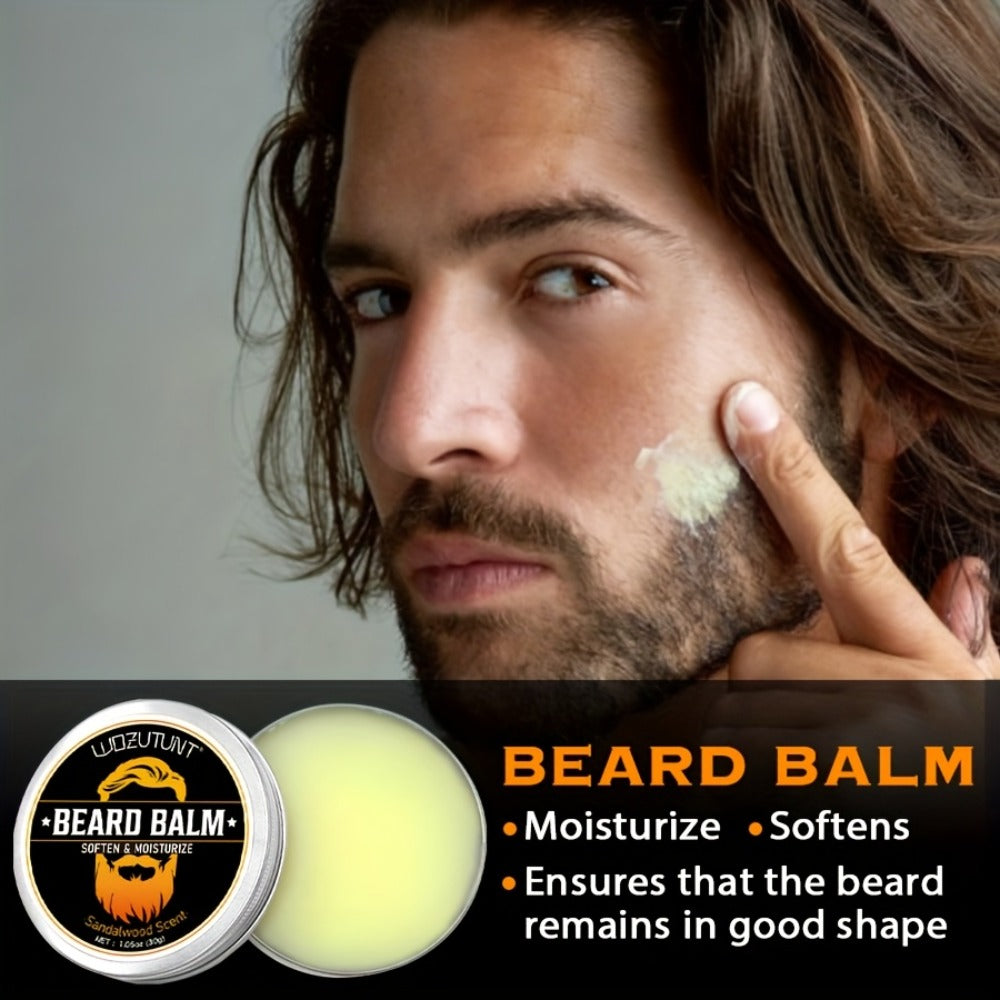 Beard Oil & Balm Grooming Kit for Men – 9-Piece Complete Beard Care Set with Conditioner Wash Brush Comb Clippers Travel Pouc