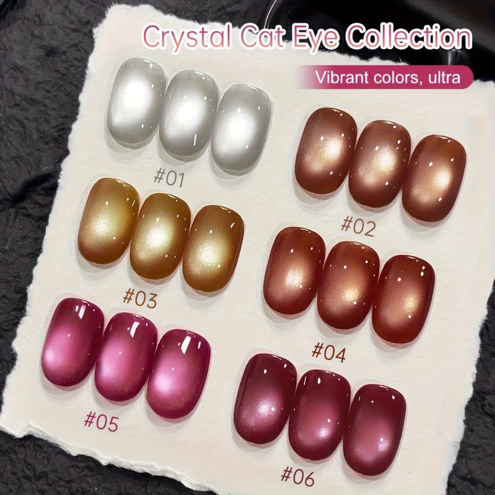 Gel Nail Polish 6-Color Rock-Candy Magnetic Cat-Eye Set with Holographic Reflective Finish — image 2