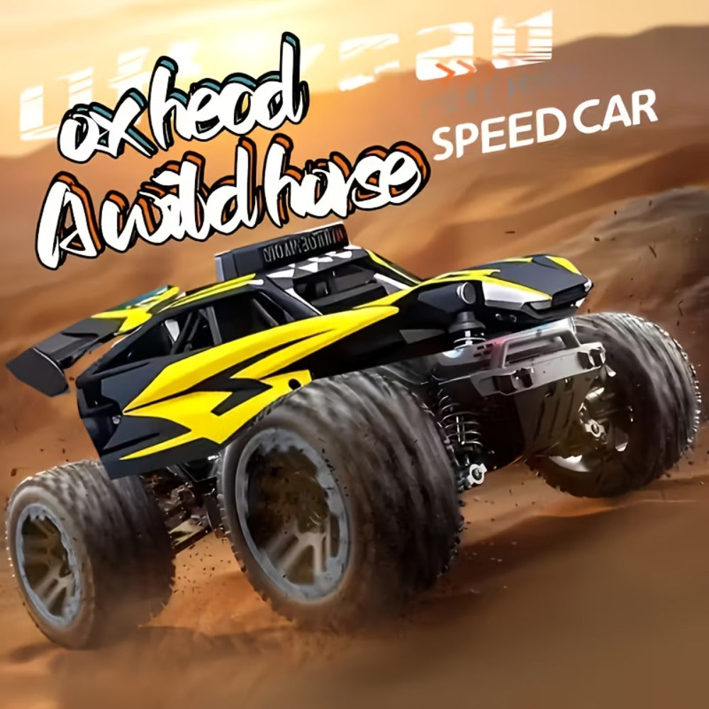 RC Off-Road Truck for Kids Ages 6+, High Speed Remote Control Car Alloy Steel Body Full-Function 4WD Monster Truck Toy for Bo