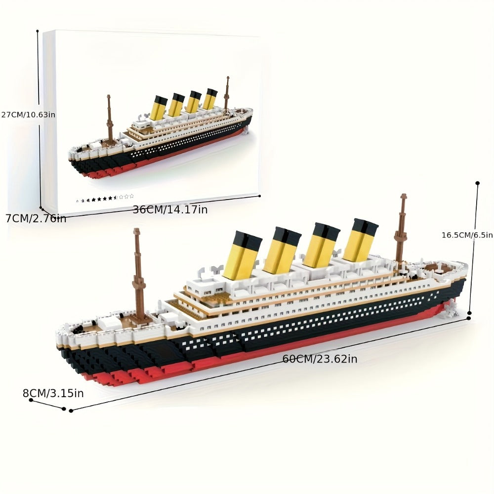 Cruise Ship Building Blocks Model Set 3000+ Pieces – Large Scale Ocean Liner Brick Construction Kit Compatible with LEGO for 
