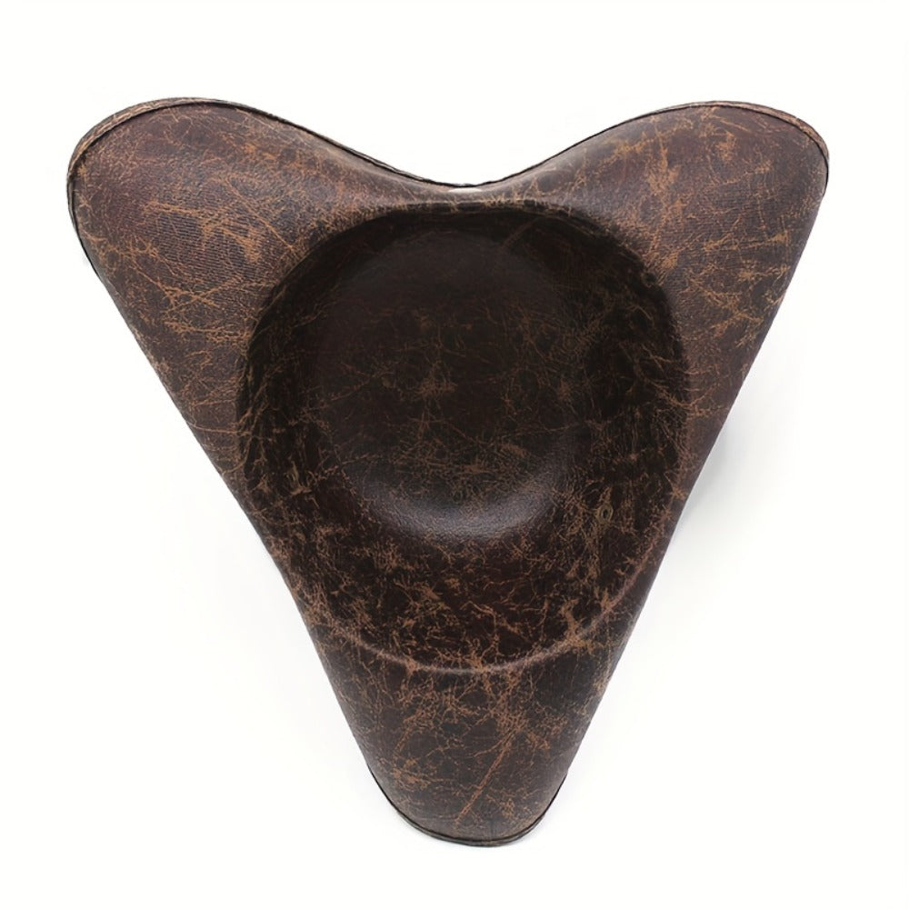 Pirate Tricorn Hat Faux Leather Wide Brim – Vintage Distressed Pirate Hat for Men Women, Halloween Costume, Cosplay — image 8