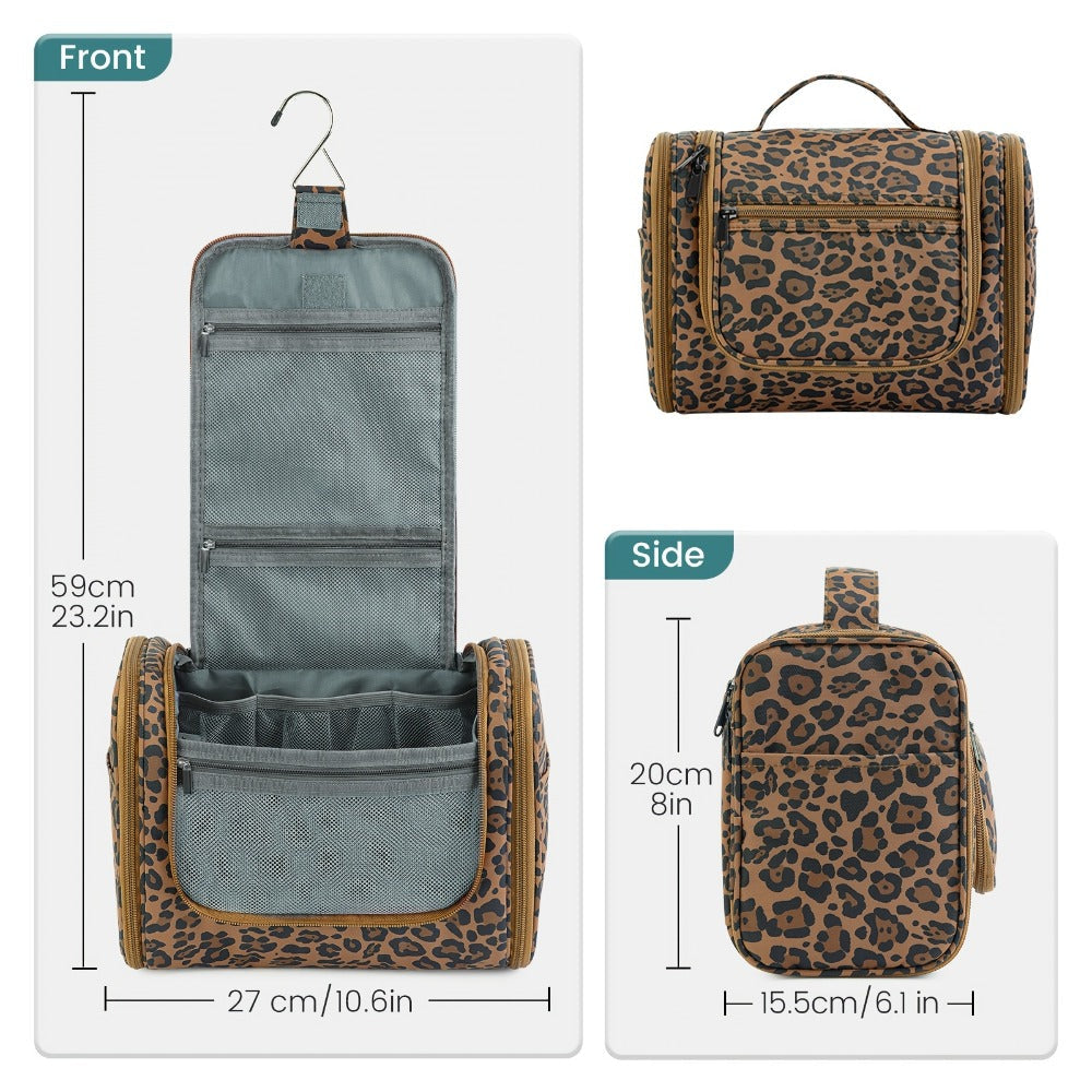 Toiletry Bag, Hanging Multi-Pocket Shower Organizer Metal Hook, Carry Handle and Seven Print — image 7