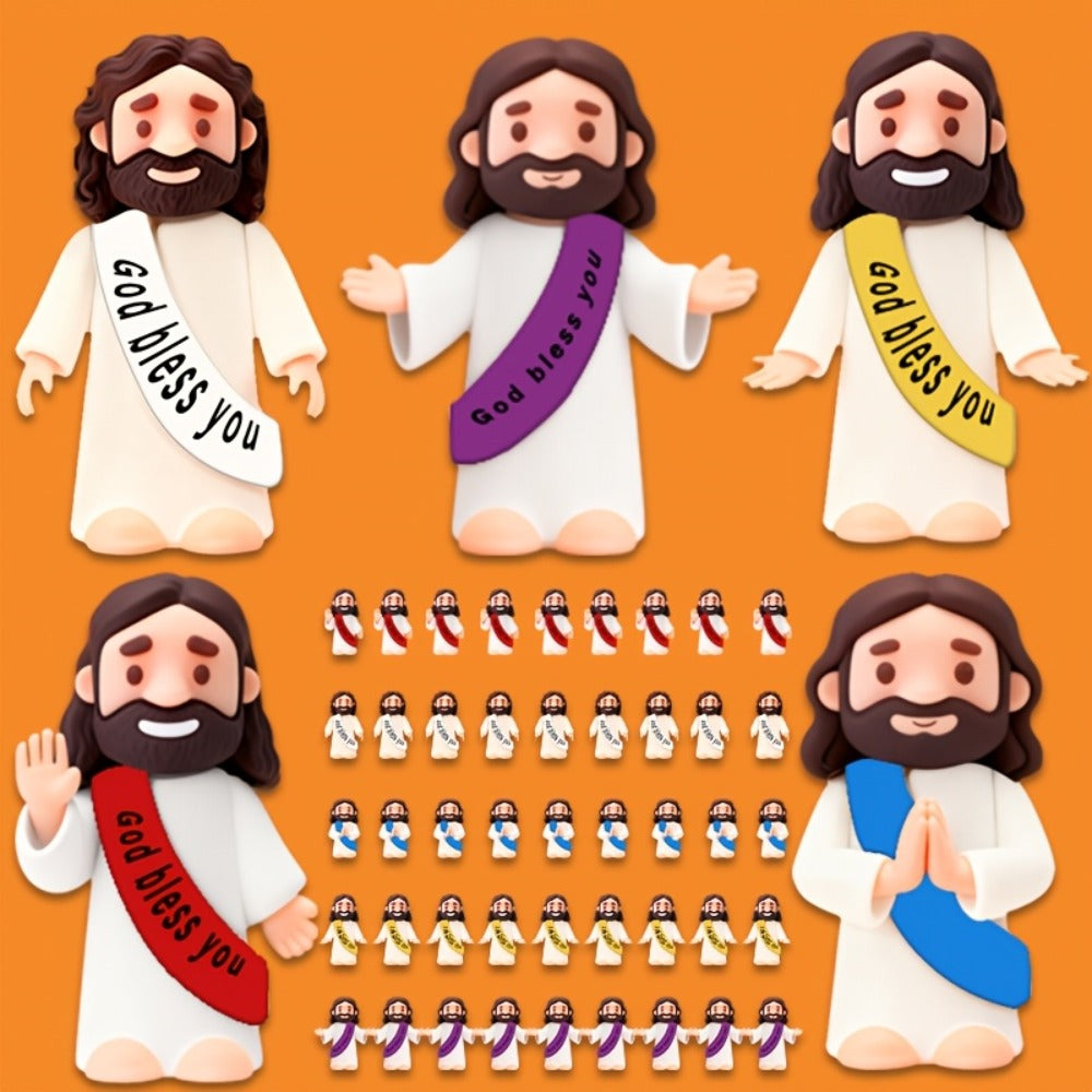 Mini Jesus Figurines for Halloween Trunk-or-Treat 50/100/150pcs – Colorful Bulk Religious Statues 5 Colors — image 9