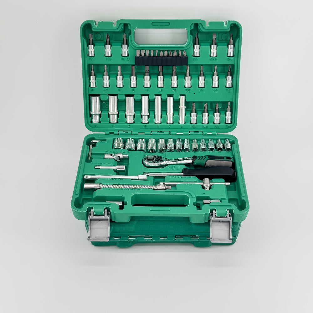 Mechanic Tool Kit Auto Repair Socket Set 1/4" 3/8" 1/2" Drive Ratchet Wrench Combination – 53 to 216-Piece Professional Grade
