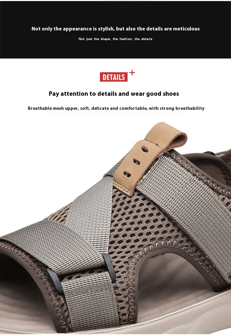 Men's Soft Bottom Non-slip All-matching Outer Wear Roman Beach Shoes