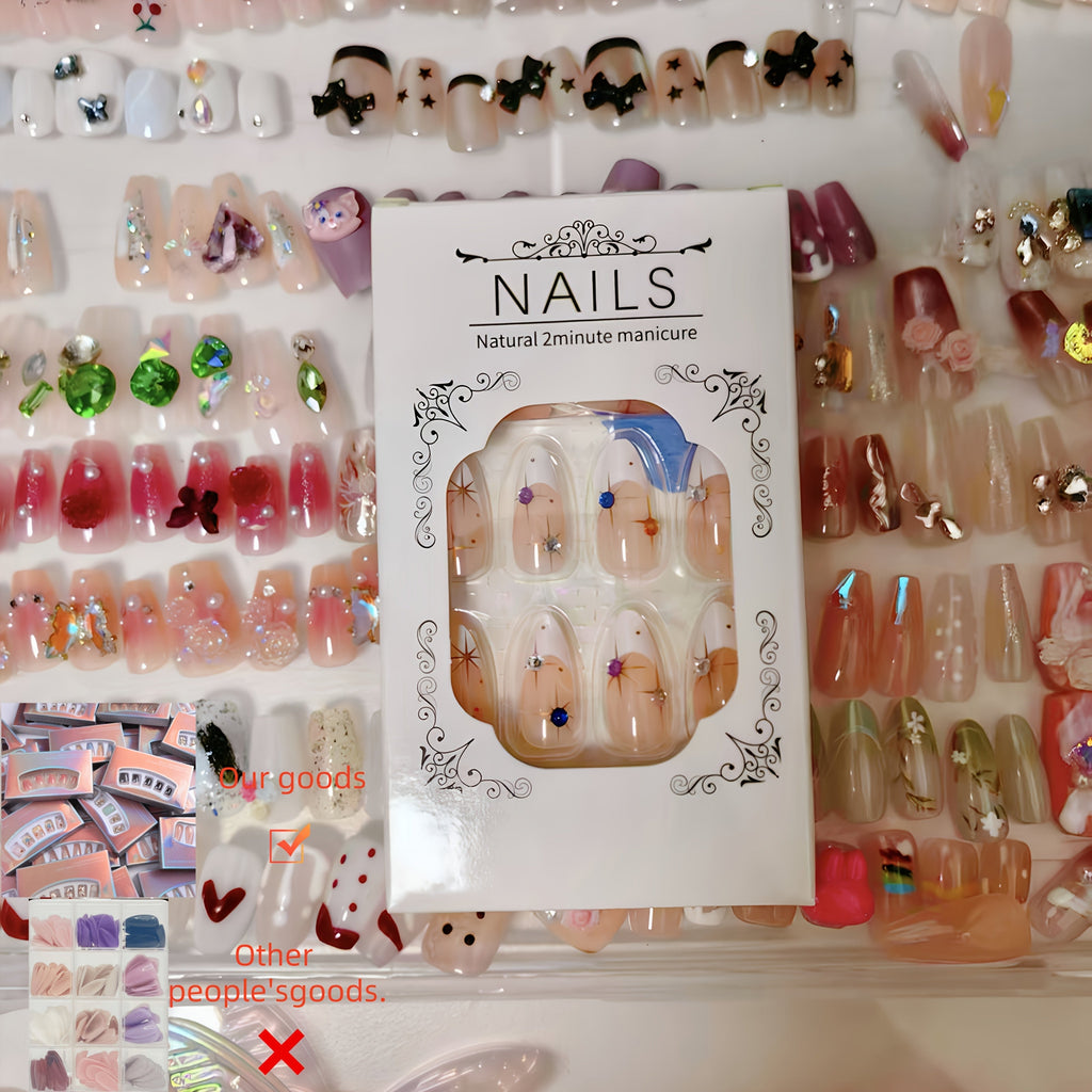 Press On Nails 96-Piece Long Full-Cover Set with Random Assorted Glossy Designs and Multi-Pack Options — image 9