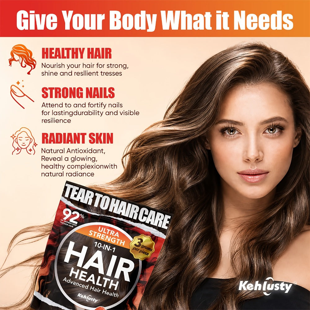 Biotin Gummies for Hair Growth with Collagen Complex Vitamin C & Ginger, 90 Chewable Gummies for Thicker Fuller Hair — image 