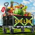Folding Wagon, Garden Cart Beach Wagon Camping Utility Outdoor Cart for Garden, Patio and Yard Use — image 2